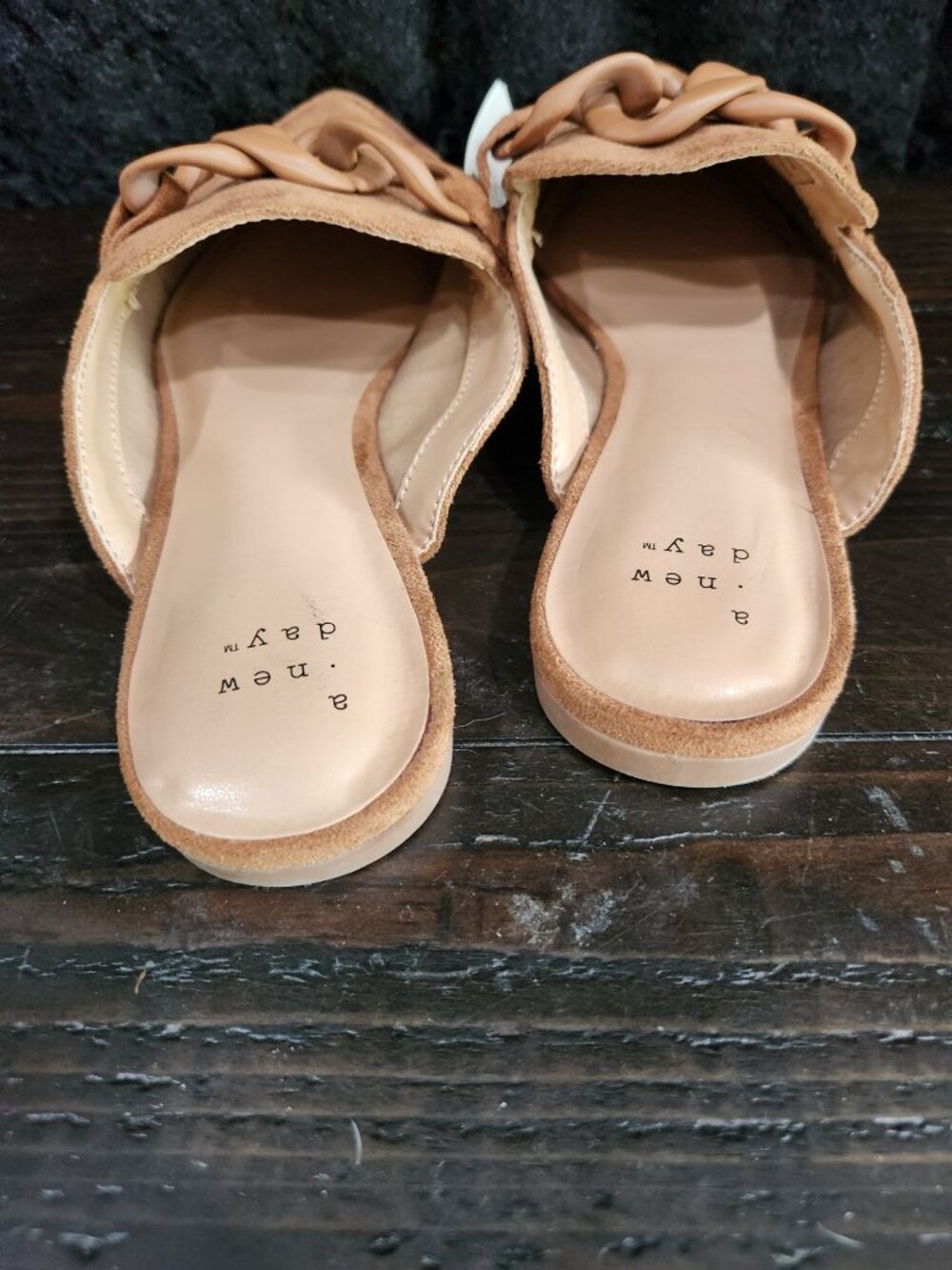 A New Day Amber Cognac Suedette Slip-on Mule Flats/Sz.6💥New with Tag💥 - Picture 6 of 9